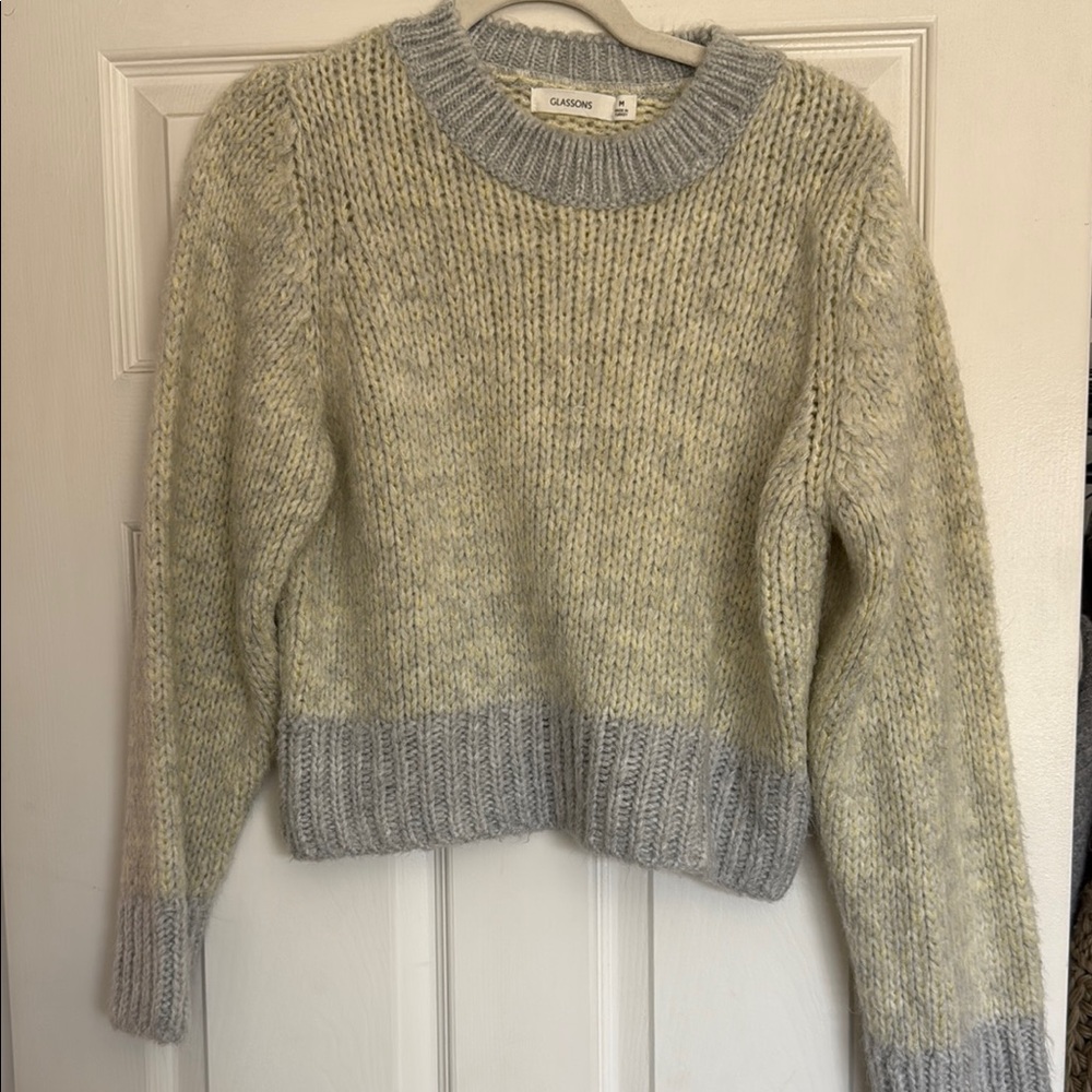 Glassons Women's Sweater - light yellow and blue/Gray